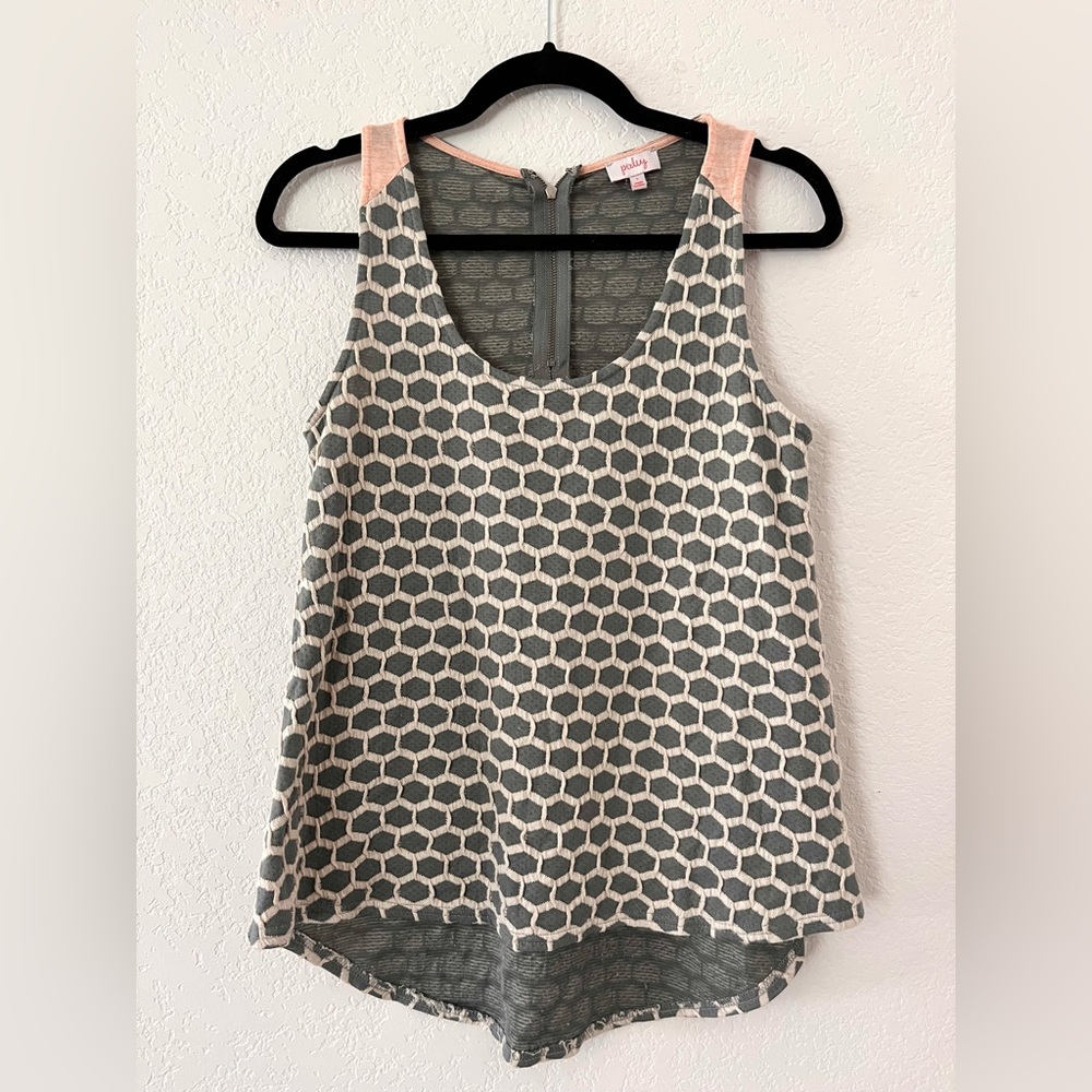 Women’s Tank Top, Size Small, Pixley Brand, Gray And Pink Loose Tank Top